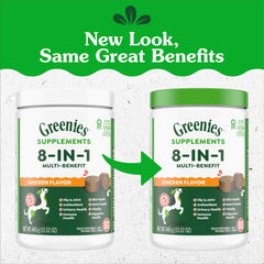 Greenies compléments chien oméga-3, peau saine et pelage brillant.