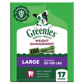 Greenies dentaires chien adulte grande taille, paquet visible, aide potentielle au nettoyage des dents.