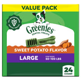 Greenies friandise dentaire pour chien grande taille, patate douce, appétence et soin dentaire.