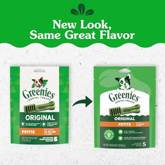 Friandise dentaire originale Greenies pour petits chiens, favorise haleine fraîche.