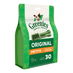 Greenies friandises dentaires chien adulte emballage originale petite taille.