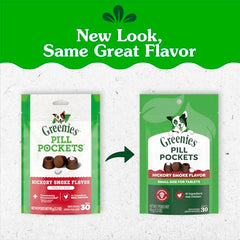 Greenies Pill Pockets arôme fumée hickory, goût savoureux pour faciliter l’ingestion.