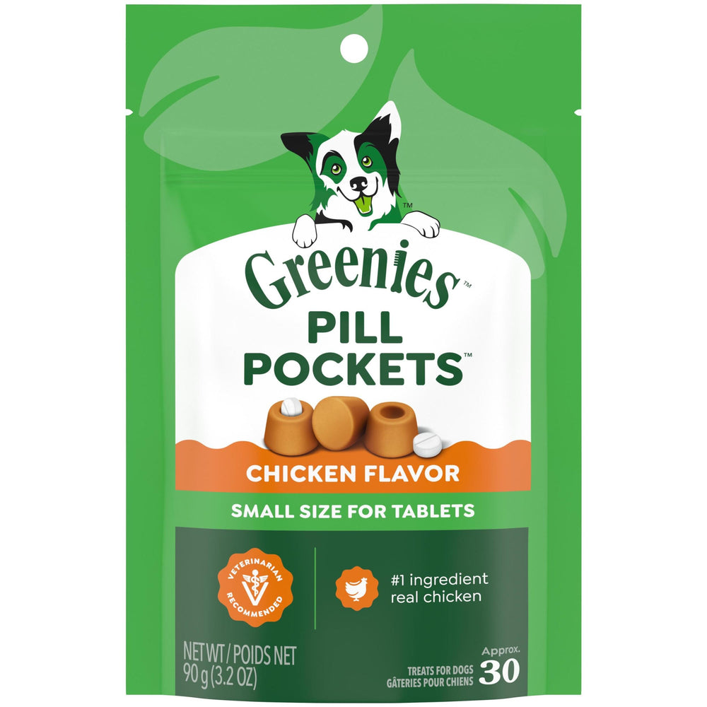 Greenies – emballage pratique pour chiens, facilitant l'administration des médicaments.