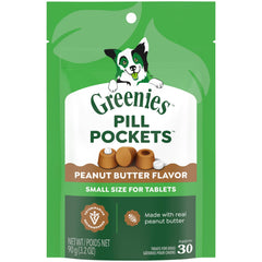Greenies Pill Pockets petit format au beurre d'arachide masquant l'odeur des pilules.