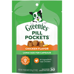 Greenies Poches-Pilules : sachet poulet grand format, pratique pour l'administration des médicaments