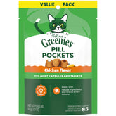 Greenies Pochettes pilules chat poulet, pochettes faciles pour masquer le goût du médicament