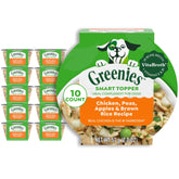 Greenies Smart Topper, ingrédient poulet visible, repas plus appétissants pour chiens.