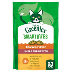 Greenies Smartbites peau et poil au poulet — soutien peau saine et pelage brillant.