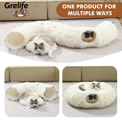 Grelife tunnel-chat coussin amovible lavable, entretien pratique.