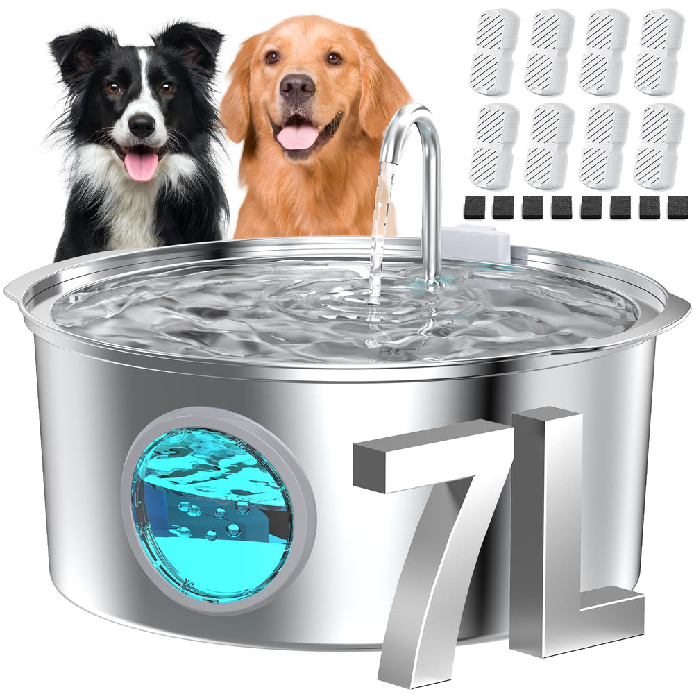Fontaine GROOKPET pour chien grande capacité, réduit les remplissages fréquents.