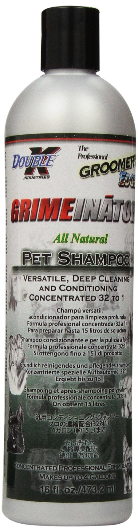 Groomer's Edge Grimeinator – bouteille prête pour un nettoyage en profondeur du pelage.
