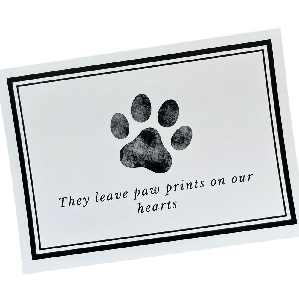 Groomers Margins cartes condoléances animaux avec empreintes de patte et ensemble de 16, presentation professionelle