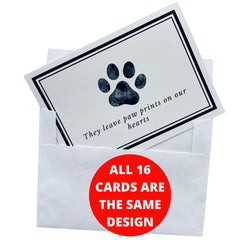 Groomers Margins cartes condoléances chiens avec empreintes, ideal pour exprimer des condoléances sensibles