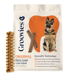 Groovies DentalFit: rainures entourant les dents pour un nettoyage efficace.