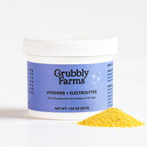 Grubbly Farms, flacon-poudre, hydratation efficace des poulets.
