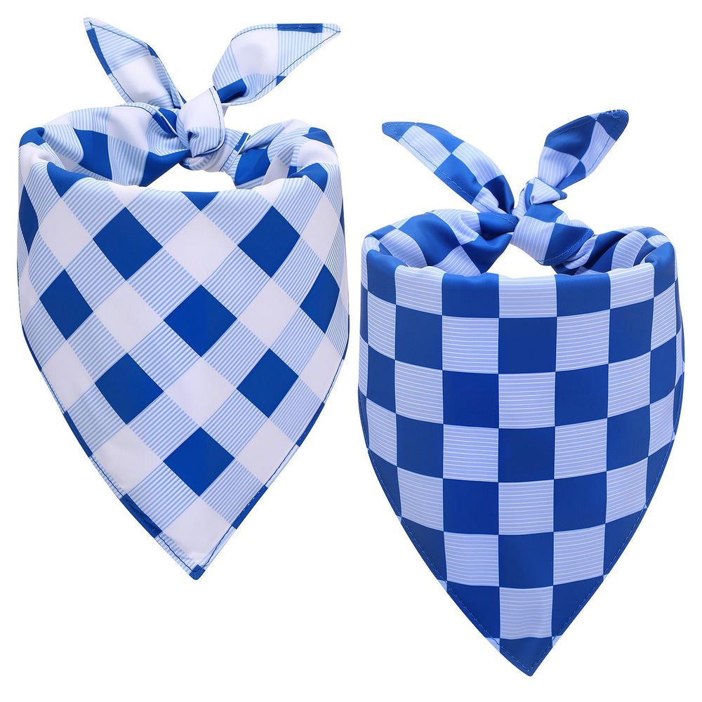 Guiqulai bandana chien bleu plaid, accessoire tendance pour photos printanières