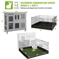 GUTINNEEN Playpen: grille 1,3 pouces pour sécurité des petits animaux.