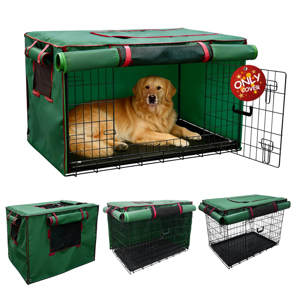 Guwamy couverture cage chien 42 pouces verte – bloque lumière et distractions