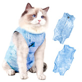 GCVOPTON tenue de récupération pour chat tie-dye, confort après chirurgie.
