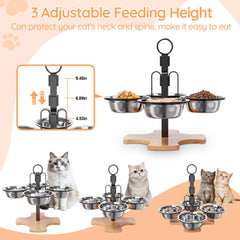 GYJZIFW gamelles chat reglables en 3 hauteurs pour s’adapter à l’animal.
