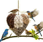 Nid cœur GYMURE en fibre d'alpaga, refuge hivernal décoratif pour oiseaux.
