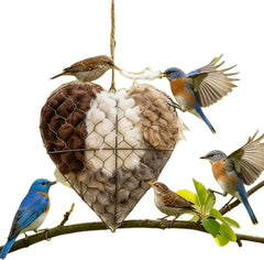 Nid cœur GYMURE en fibre d'alpaga, refuge hivernal décoratif pour oiseaux.