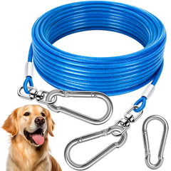HaiYUAN câble-attache-chien bleu 10 pieds pour jardin, liberté sécurisée.