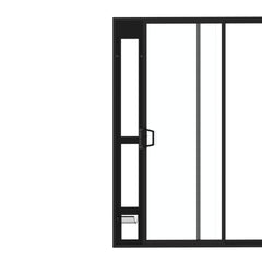 Porte Hakuna Pets en verre noir pour porte coulissante, accès fiable pour petit animal.