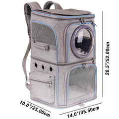 Halinfer sac porte-chat 2-en-1 avec compartiments intérieurs séparés.