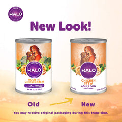 Halo Healthy Grains morceaux de poulet et légumes pour hydratation naturelle.