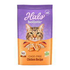 Halo Holistique croquettes au poulet cage libre, première protéine de haute qualité pour votre chat.