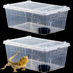 Hamiledyi boîtes reptiles transparentes, lot de 2, vue à 360°.
