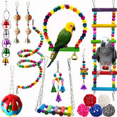 Hamiledyi ensemble-jouets-oiseaux-15pc : stimulation variée dans la cage