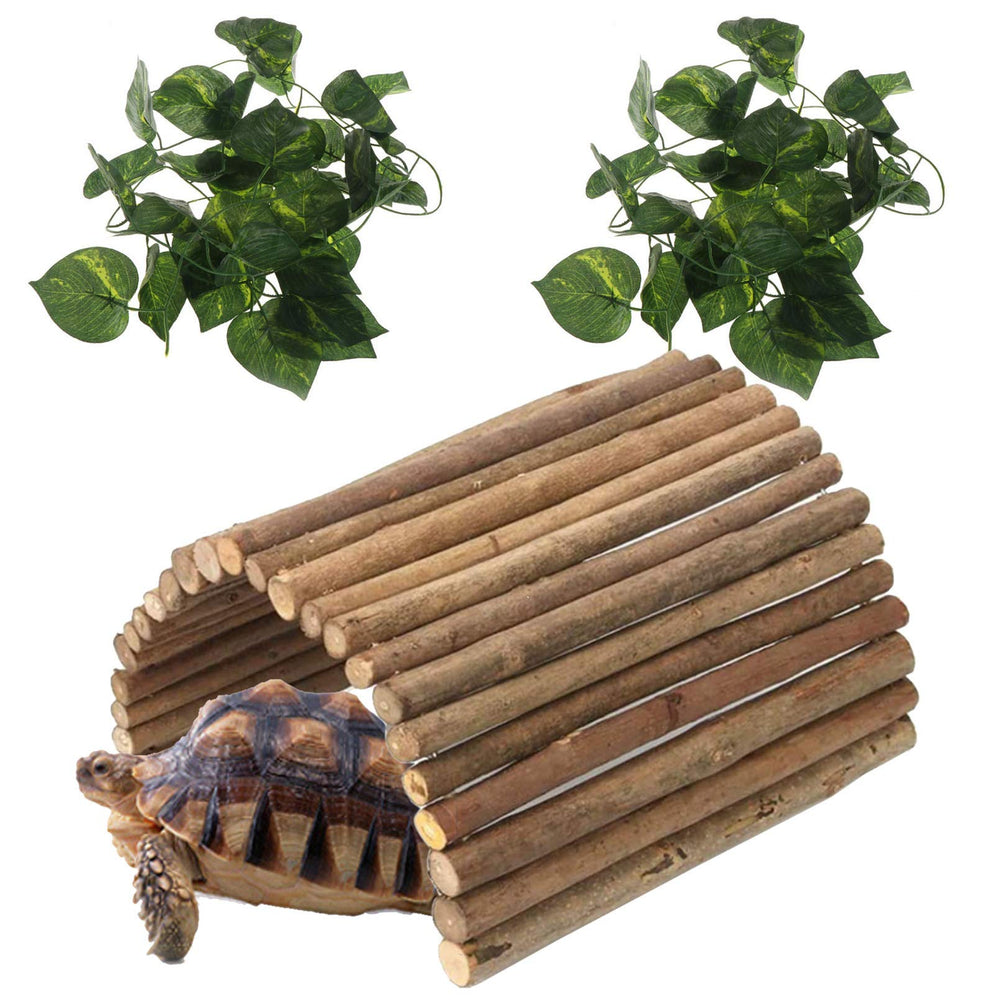 Hamiledyi grotte-refuge en bois XL offre un abri sûr pour les reptiles.