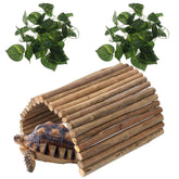 Hamiledyi grotte-refuge en bois XL offre un abri sûr pour les reptiles.