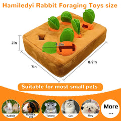 Hamiledyi jouet forage lapin, carottes détachables pour des sessions de recherche variées.