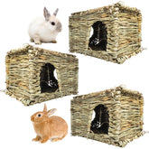 Hamiledyi, maison en herbe pour lapin avec fenêtre, espace cosy pour repos et exploration.