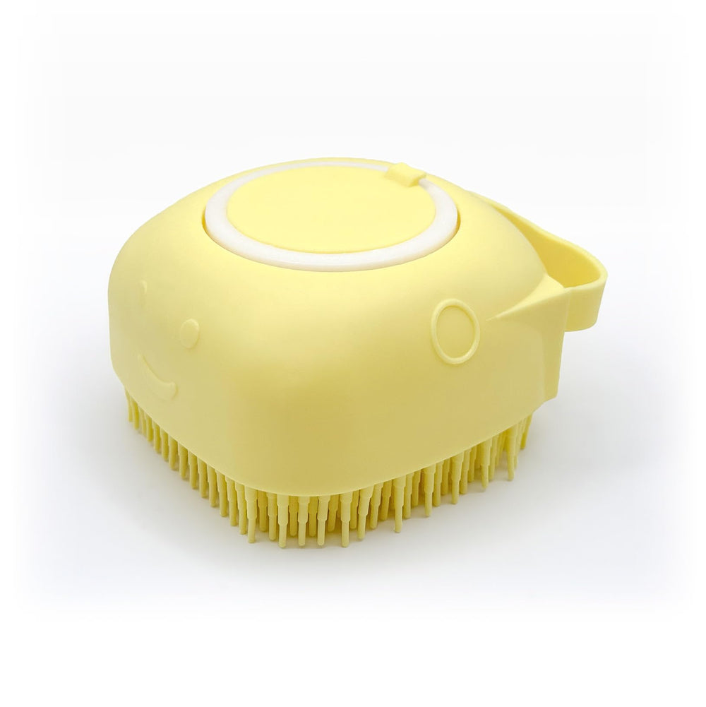 Brosse HamInWay pour chien avec shampoing intégré, lavage en une étape.