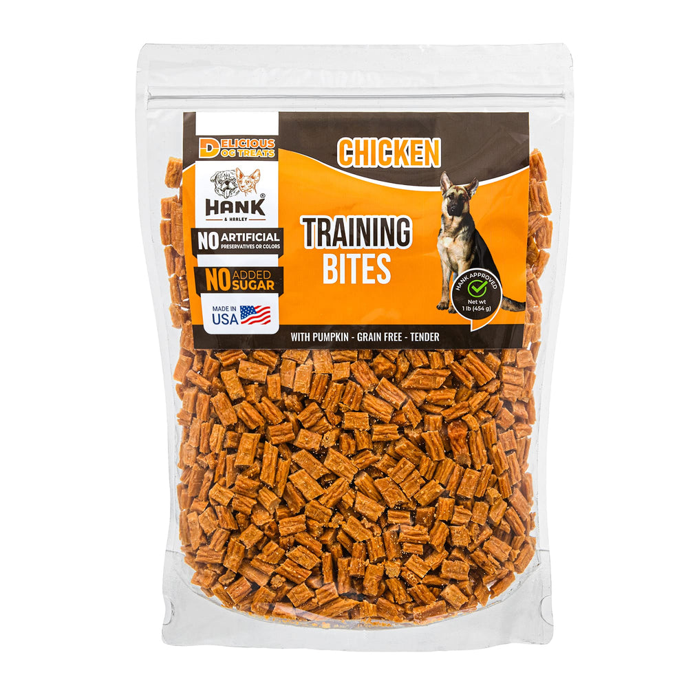 Bouchées Hank & Harley Training Bites au poulet, récompense savoureuse pour l’entraînement.