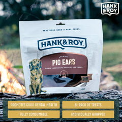 Hank and Roy LLC oreilles de porc pour chien, texture durable pour mastication longue.