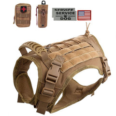 Hanshengday gilet tactique pour chien avec poches, pratique pour randonnées et entraînement