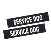 Patch HANWER CHIEN DE SERVICE sur harnais noir, meilleure visibilité lors des sorties.