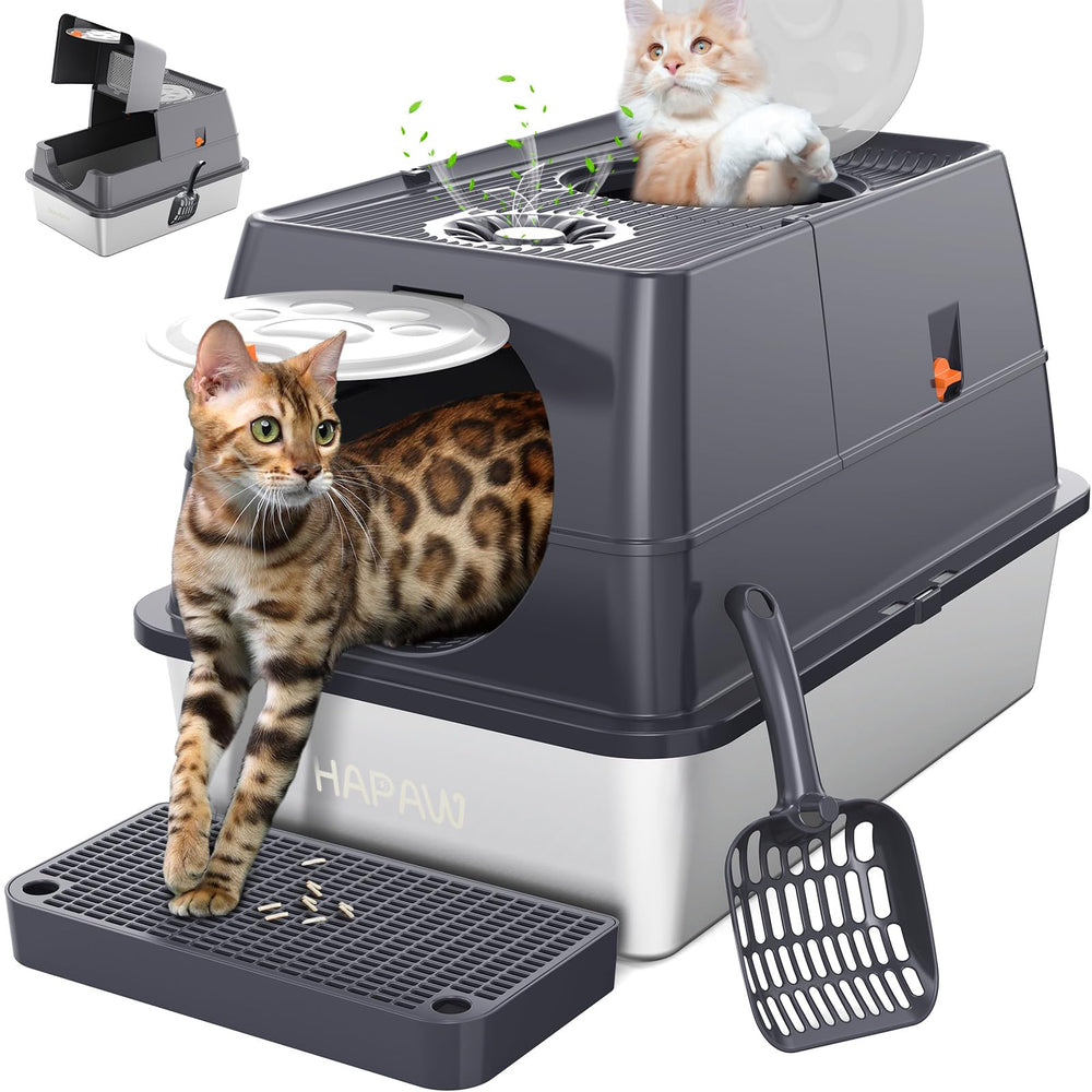 Litière Hapaw en acier avec ouverture 135° pour un accès pratique