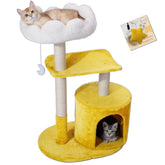 Happi N Pets arbre-chat nuage 3 niveaux, idéal pour grimper et se détendre.