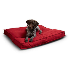 Happy Hounds Milo, lit-chien-rouge-ensemble, espace généreux pour repos prolongé.