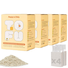 Happy & Polly Tofu Chat Litiere emballage sous vide pour une fraîcheur durable