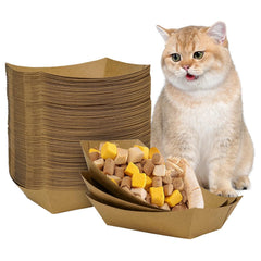 Harich CurLife assiette-papier chat 4-3 pouces avec revêtement anti-éclaboussures.