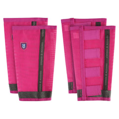 Harrison Howard bottes anti-mouches pour poney, ensemble de 4 magenta, protection visuelle.