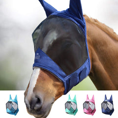 Masque antimouches Harrison Howard CareMaster Pro pour cheval, champ de vision et protection UV.