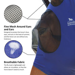 Masque Harrison Howard anti-mouche avec protection UV pour le visage du cheval